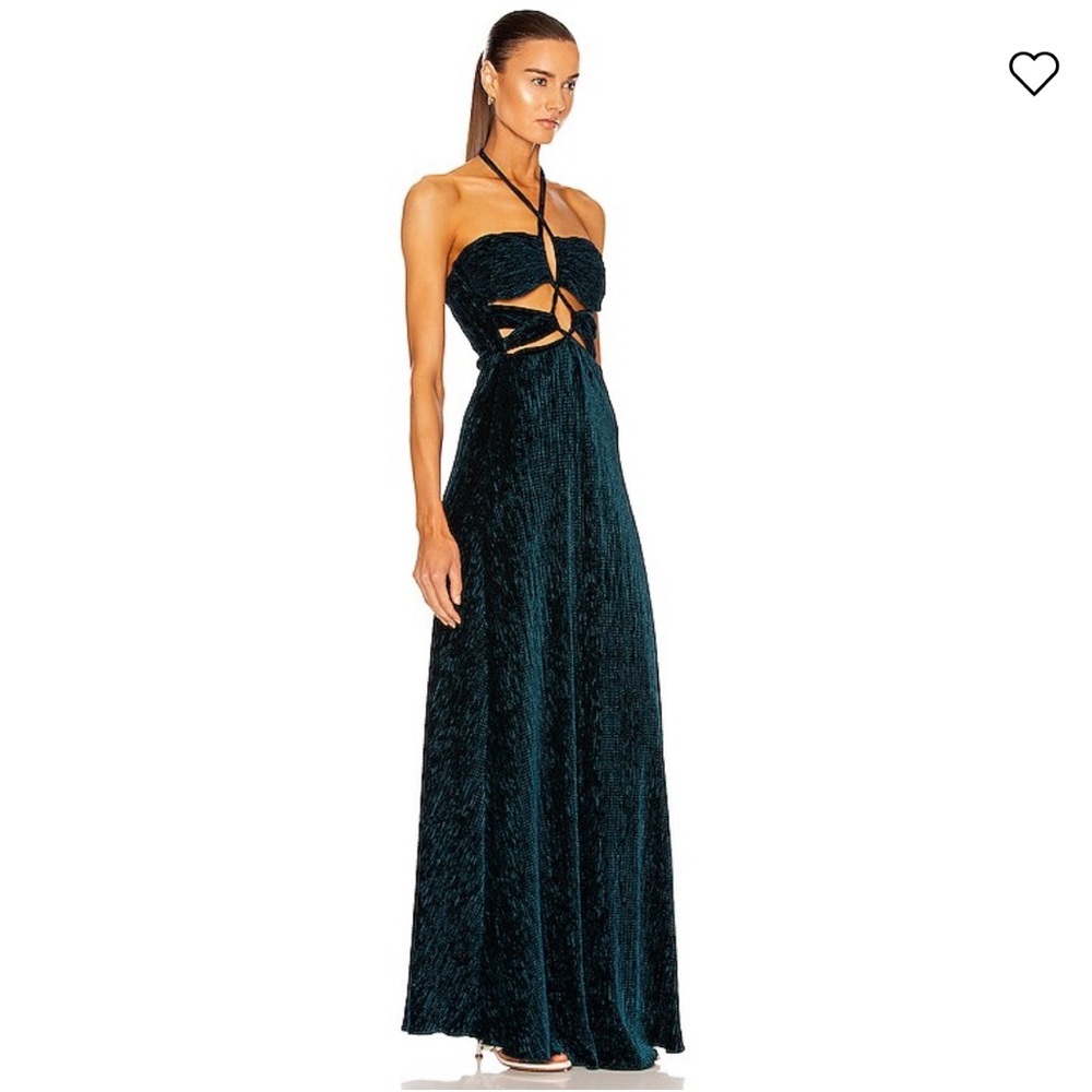Brand New PatBO Textured Velvet Lace-Up Dress in Prussian Green Size 4 - Picture 6 of 16